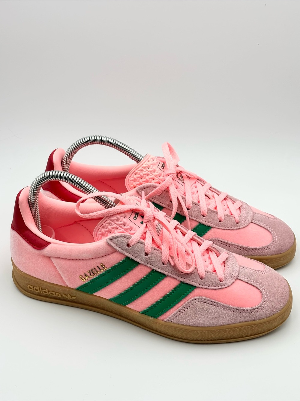 adidas Originals Gazelle Indoor W Glow Pink Court Green Gum Women Casual JI2713